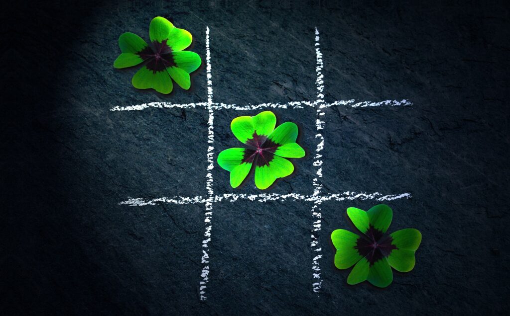 four clover leaf connection between luck and cleanliness